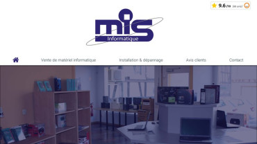 Page d'accueil du site : MIS Informatique