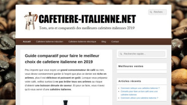 Page d'accueil du site : Cafetiere-italienne.net