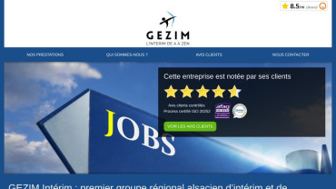 Page d'accueil du site : GEZIM Intérim