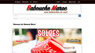 Page d'accueil du site : Babouche Maroc