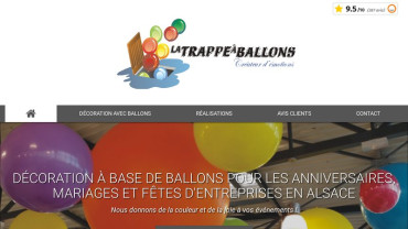 Page d'accueil du site : La Trappe à Ballons