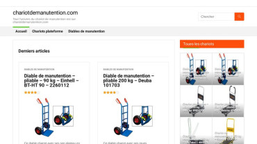 Page d'accueil du site : Chariot de manutention .com