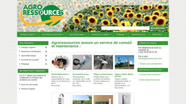 Page d'accueil du site : Agro Ressource