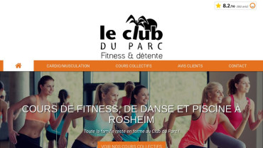 Page d'accueil du site : Le Club du Parc