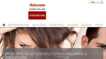 Page d'accueil du site : Aderans Centre Capillaire Strasbourg  