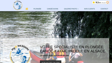 Page d'accueil du site : H2O Passion