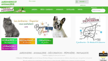 Page d'accueil du site : Jardineries-Dupoirier