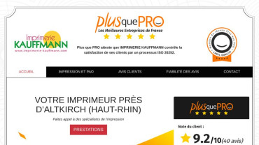 Page d'accueil du site : Imprimerie Kauffmann