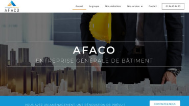 Page d'accueil du site : AFACO