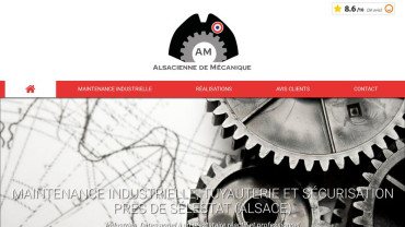 Page d'accueil du site : Alsacienne de Mécanique
