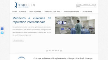 Page d'accueil du site : Novacorpus 