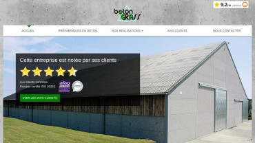 Page d'accueil du site : Béton GRASS