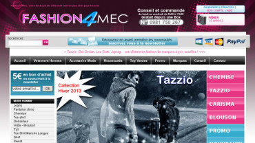 Page d'accueil du site : Fashion4mec