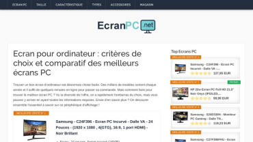 Page d'accueil du site : EcranPC