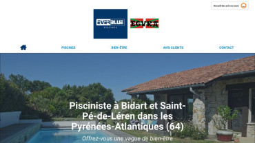 Page d'accueil du site : Everblue - Egura Piscines