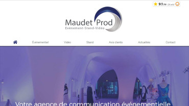 Page d'accueil du site : Maudet Prod