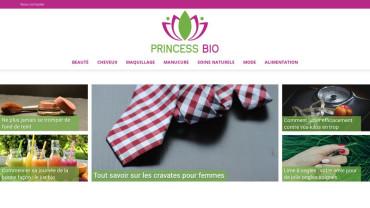 Page d'accueil du site : Princess Bio