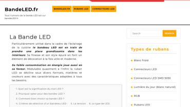 Page d'accueil du site : Bande LED.fr