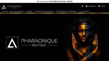 Page d'accueil du site : Boutique Pharaonique