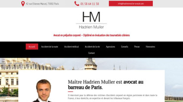 Page d'accueil du site : Hadrien Muller Avocat
