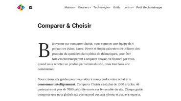 Page d'accueil du site : Comparer & Choisir
