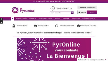 Page d'accueil du site : Pyronline