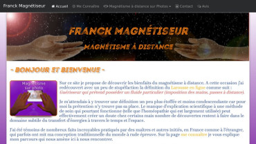 Page d'accueil du site : Franck Magnétiseur