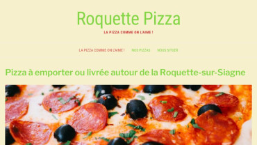 Page d'accueil du site : Roquette Pizza