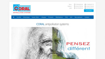 Page d'accueil du site : Coral SA
