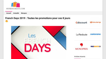 Page d'accueil du site : French Days