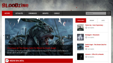Page d'accueil du site : Bloodzine