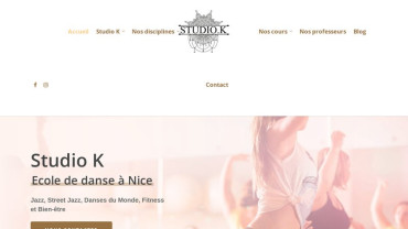 Page d'accueil du site : Studio K Nice
