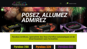 Page d'accueil du site : Pyrobox Artifices