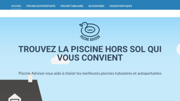 Page d'accueil du site : PiscineAdvisor