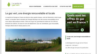 Page d'accueil du site : gaz-vert