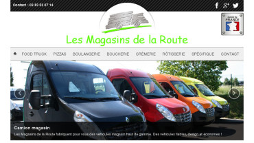 Page d'accueil du site : Les Magasins de la Route