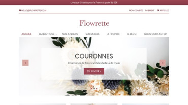 Page d'accueil du site : Flowrette