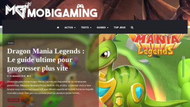 Page d'accueil du site : MobiGaming