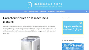 Page d'accueil du site : Machine à Glaçons