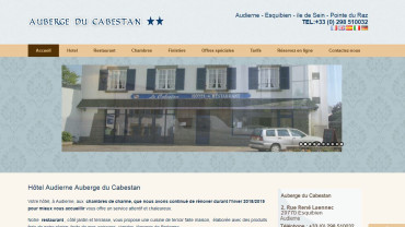 Page d'accueil du site : Auberge du Cabestan 