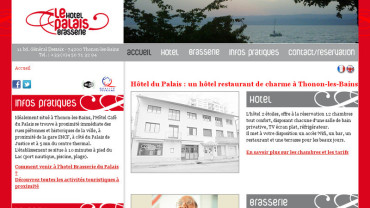 Page d'accueil du site : Hôtel Café du palais