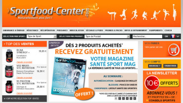 Page d'accueil du site : Sport Food Center