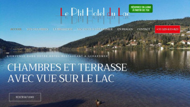Page d'accueil du site : Le Ptit hôtel du lac