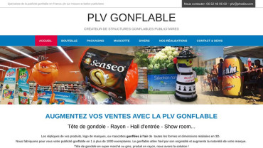 Page d'accueil du site : PLV gonflable
