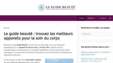 Page d'accueil du site : Le Guide Beauté