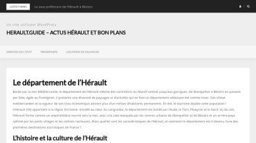 Page d'accueil du site : Hérault.guide