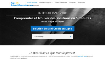 Page d'accueil du site : Prêt Interdit Bancaire