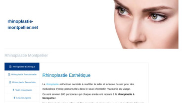 Page d'accueil du site : Rhinoplastie Montpellier 