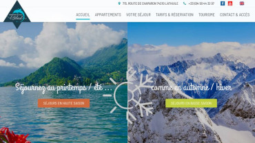 Page d'accueil du site : Location camping idéal Annecy