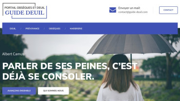 Page d'accueil du site : Guide Deuil